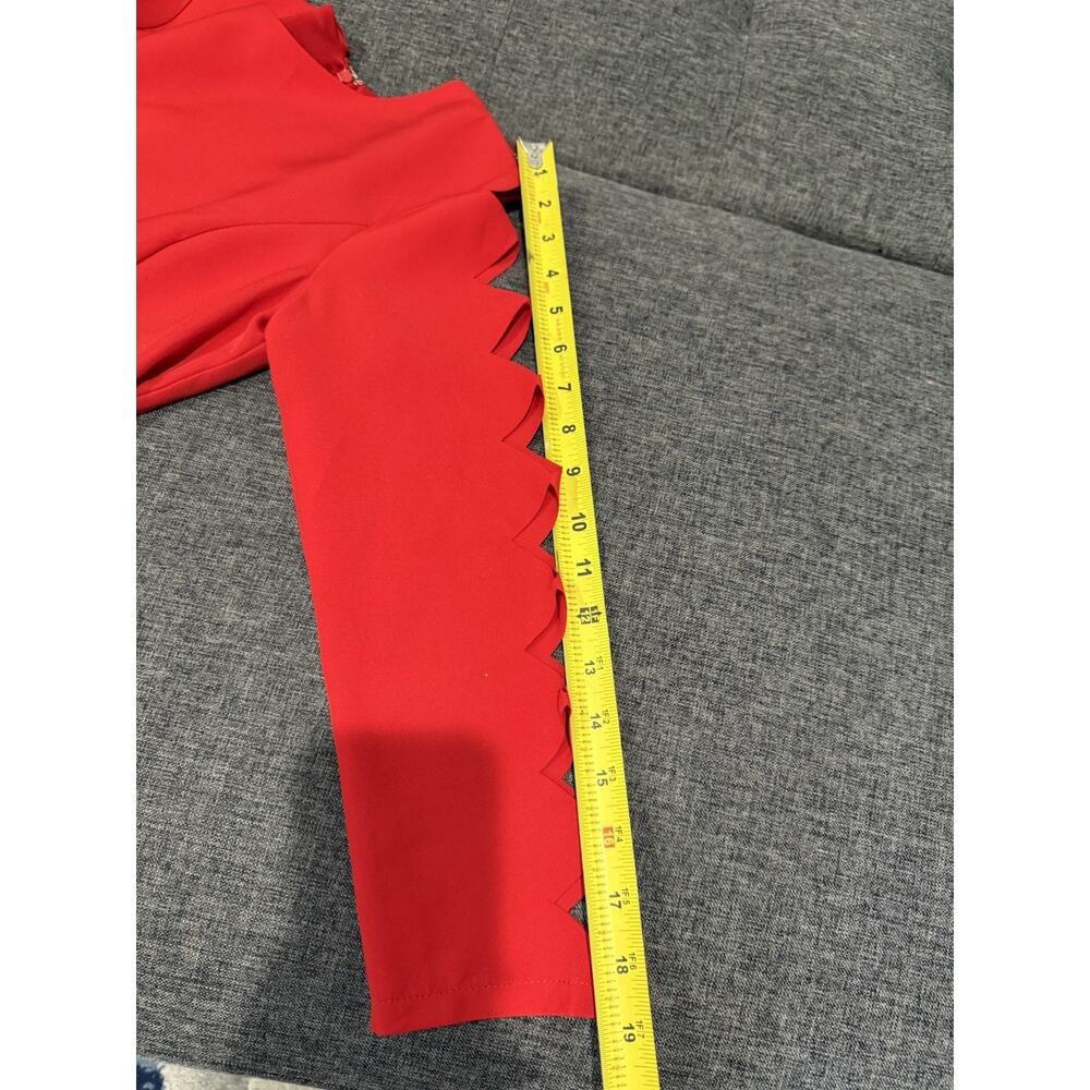 Lulus Red Sexy Romantic Mini Women's Dress Small Long Sleeve Cut Outs Modern - Picture 12 of 13